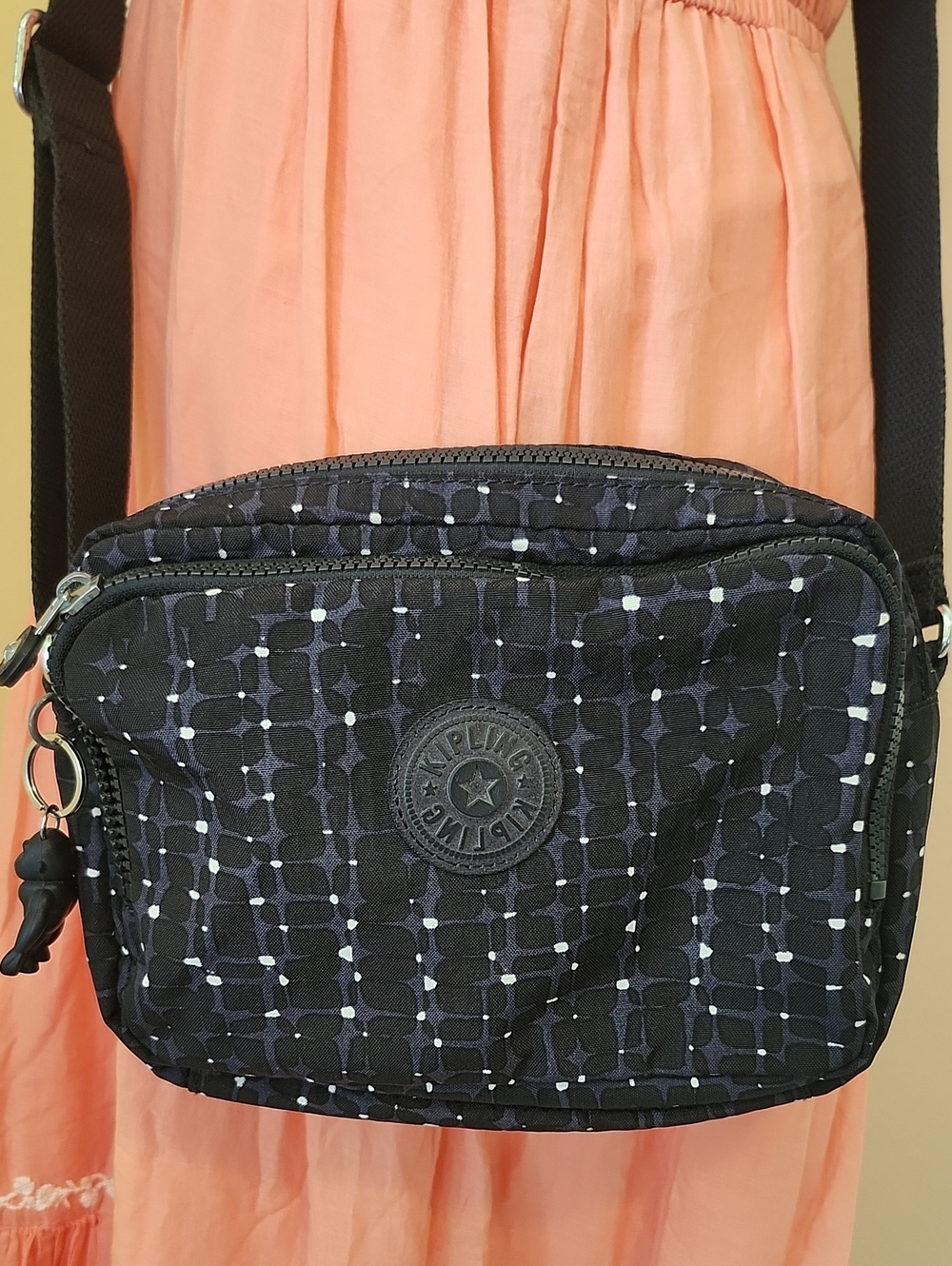 Kipling Crossbody Navy Black Monkey Key Chain